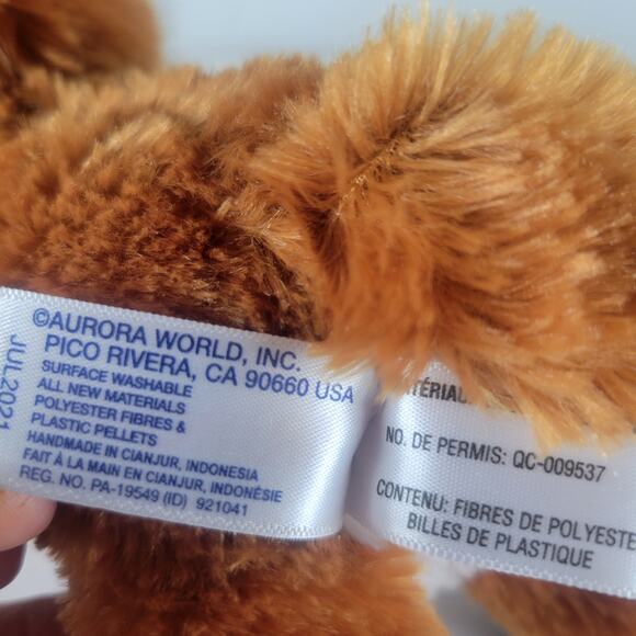 Fox Plush Stuffed Animal 8" Laying Toy Brown White Black JUL2021 Aurora World - Picture 12 of 16